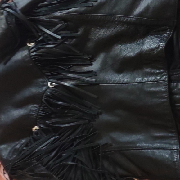 Women’s Rare  Vintage leather Concho fringe cropped jacket - Picture 16 of 17